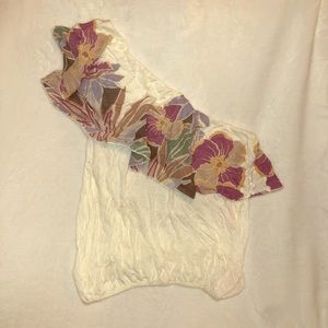 Vintage Free People One Shoulder Floral Tank Top